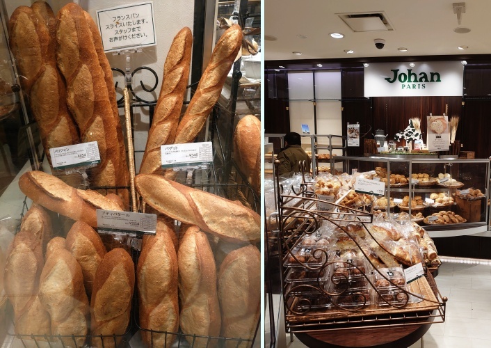 Johan（ジョアン）の店内とフランスパン